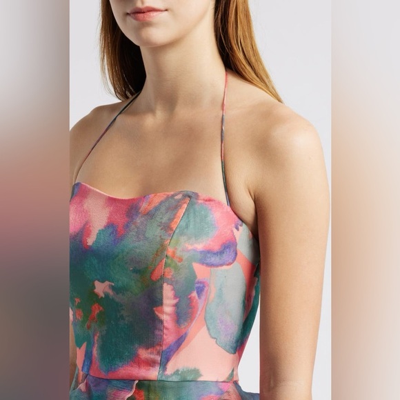 Anthropologie Hutch Ruffle Colorful Halter Maxi Dress - Picture 2 of 10